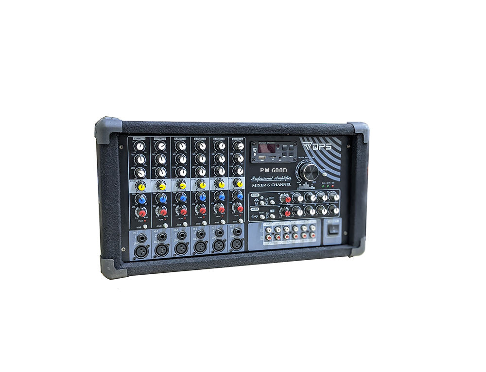 Tăng âm liền mixer 6 đường micro PM-680B Qps