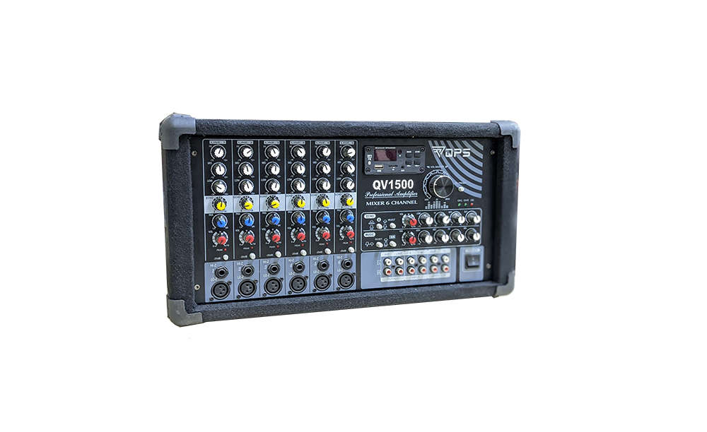 Âm ly kèm mixer 1000W, 2 kênh QV1500 Qps